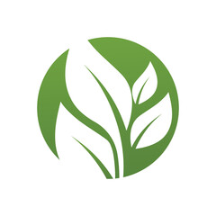 Green leaf illustration nature logo design