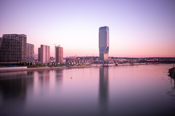 Golden Hour in Belgrade Watefront, modern residecial area in City Center