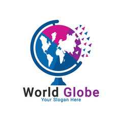 Fototapeta premium Globe logo, World Globe Logo Template