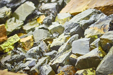 Water Crashing Against Old Pier Port Patrick Harbour Walls Breakwater Rocks Scotland