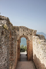 Northern Substructions of the Residential Building in Grottoes of Catullus. The Archaeological Complex in Sirmione. Ruins in Northern Italy.