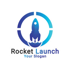 Rocket Launch Logo, Startup rocket logo, launching logo, Rocket logo template