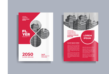 Corporate Business Flyer poster pamphlet brochure cover design layout background, one colors scheme, vector template in A4 size - Vector