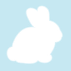 Vector pastel illustration of hare, white on light blue background. Happy New Year 2023.