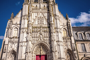Fototapeta na wymiar Exteriors of the abbey, Saint Riquier, Somme, France