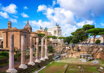 Ruins of Roman's forum. Rome, Italy
