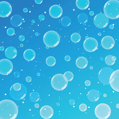 バブル　正方形　ブルー