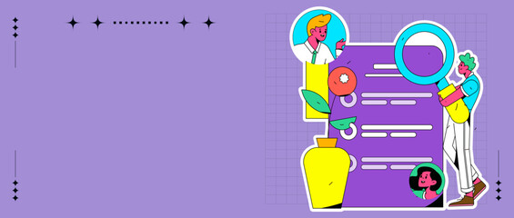 Flat vector concept operation illustration of people for job interview
