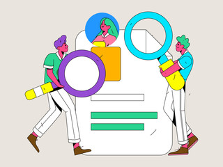 Flat vector concept operation illustration of people for job interview
