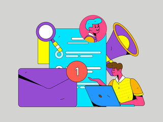 Flat vector concept operation illustration of people for job interview
