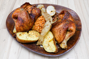 Chicken wings barbeque in a dish with BBQ grill sauce . Izgara tavuk kelebek sis kanat. Tavuk sis, gogus.