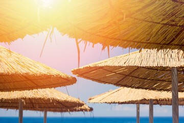 beach with umbrella