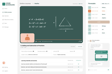 Home schooling Application UI Design Template