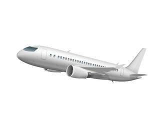 Obraz na płótnie Canvas 3D White Abstract Airliner Take Off On White