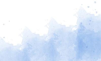 white background with blue brush below