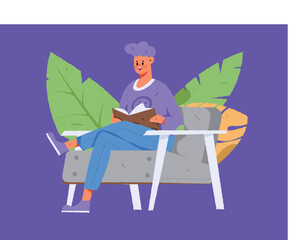 Seriously study character flat vector concept operation illustration
