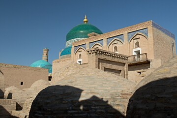 Fototapeta premium Pahlavan Mahmud Mausoleum in Itchan Kala, historical part of Khiva city. Uzbekistan.