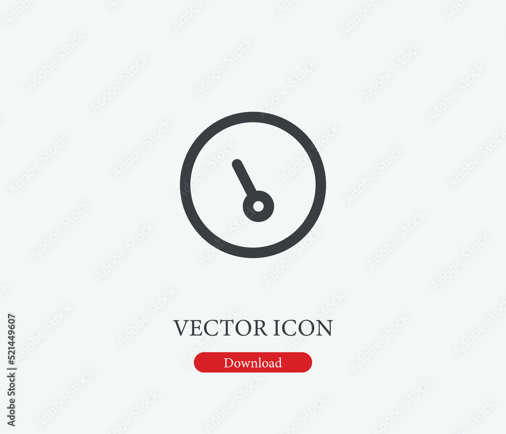 Poster chronometer vector icon. symbol in line art style for design, presentation, website or mobile apps e