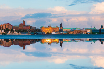 Reflections of Gothenburg city, Sweden.