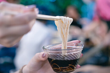 Japanese traditional noodle, somen noodle.