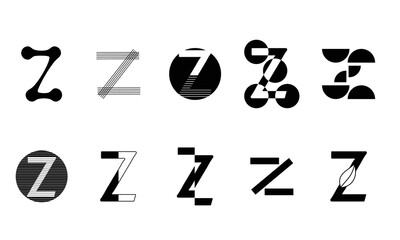Monogram set Logos with the letter Z, collection
