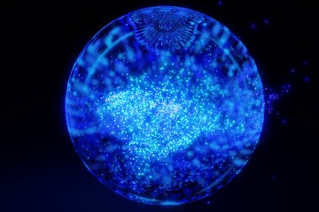 3D render abstract space glass emition