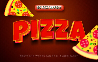 Pizza 3d text effect style