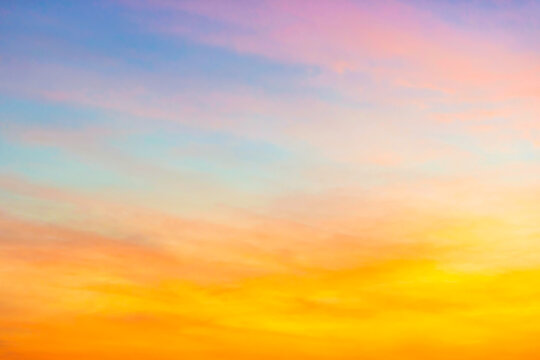 Sunset sky and sunset clouds for sunset nature background