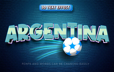 Argentina football world cup 3d editable text effect