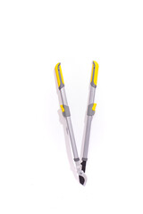 Telescope lobbers, garden tool isolated on whtie