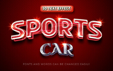 Sports car 3d editable text effect style