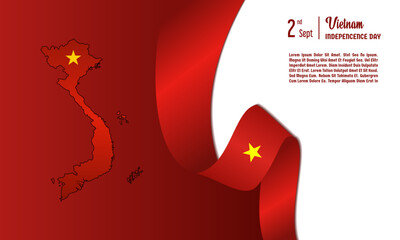 Vietnam Independence Day Vector Illustration, greeting card background