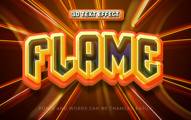 Flame 3d editable text effect style