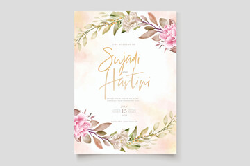 Obraz na płótnie Canvas peony floral background and frame card design