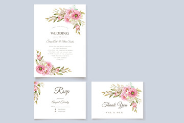 peony floral background and frame card design