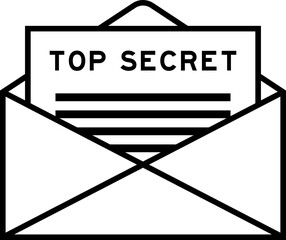 Envelope and letter sign with word top secret as the headline