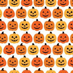 Seamless pattern pumpkin Halloween vector illustration