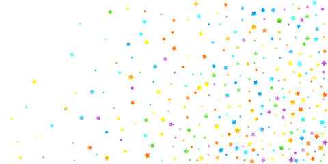 Rainbow Festive Confetti. Carnival Star Falling.