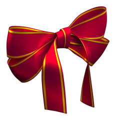 Red bow-knot 1- 3d rendering - illustration