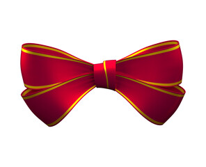 Red bow-knot 2- 3d rendering - illustration
