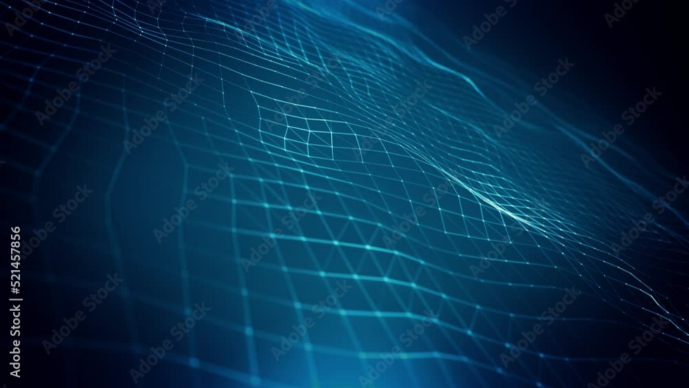 Poster Abstract Hitech Light Grid With Facets Seamless Loop/ 4k animation of an abstract high technology background with light grid facets and tiles seamless moving and looping