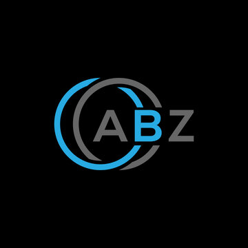 ABZ logo monogram isolated on circle element design template, ABZ letter logo design on black background. ABZ creative initials letter logo concept. ABZ letter design.
