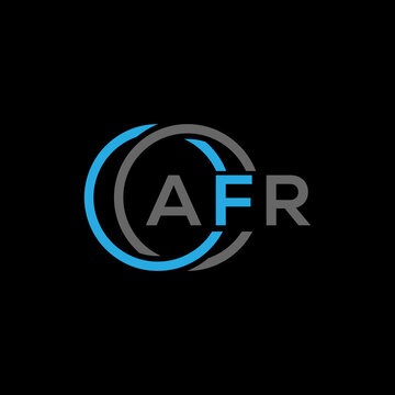 AFR logo monogram isolated on circle element design template, AFR letter logo design on black background. AFR creative initials letter logo concept. AFR letter design.
