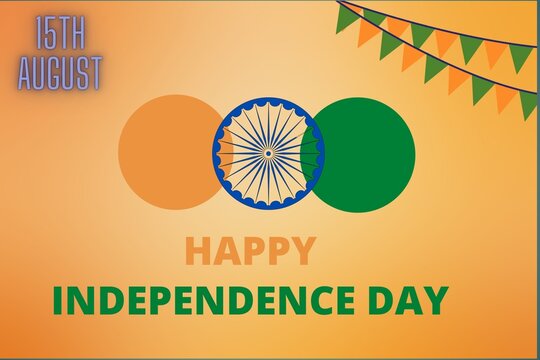 happy independence day India August 15 with poster, banner, simple design.