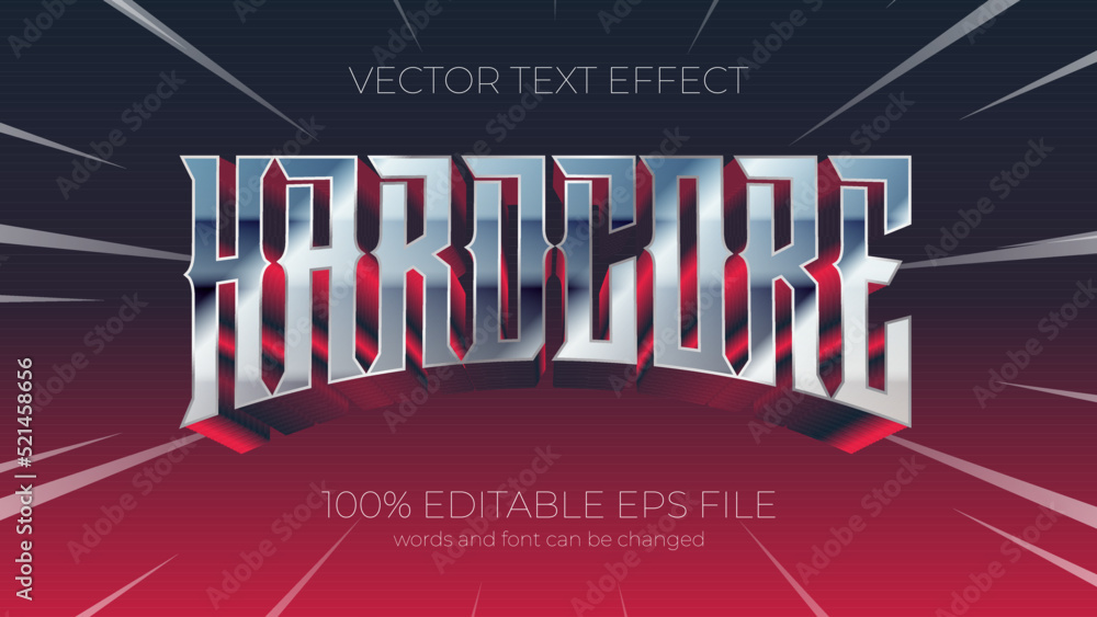 Fototapete hardcore editable text effect style, eps editable text effect