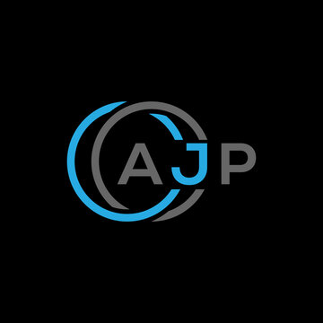 AJP logo monogram isolated on circle element design template, AJP letter logo design on black background. AJP creative initials letter logo concept. AJP letter design.

