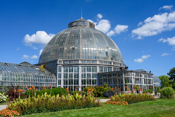 Fototapeta na wymiar Opened in 1904, the Belle Isle Conservatory in Detroit, Michigan, is the oldest continually running conservatory in the United States.