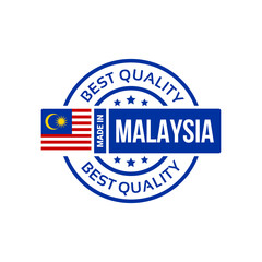 made in malaysia badge icon stamp logo with flag. vector illustration