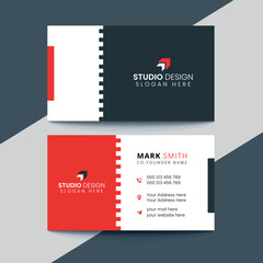 Professional elegant red and white modern business card design