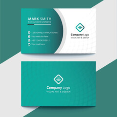 Professional elegant green and white modern business card design